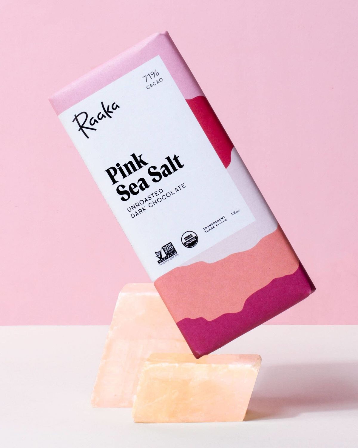 Raaka Chocolate Bar 71% Pink Sea Salt