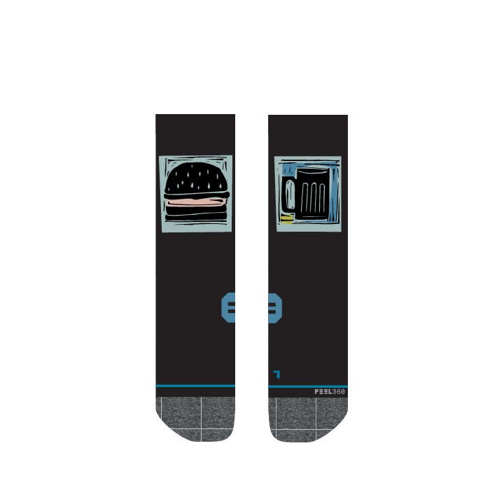 Stance Socks Burgers  And  Beers M (Men 6-8.5 / Women 8-10.5)
