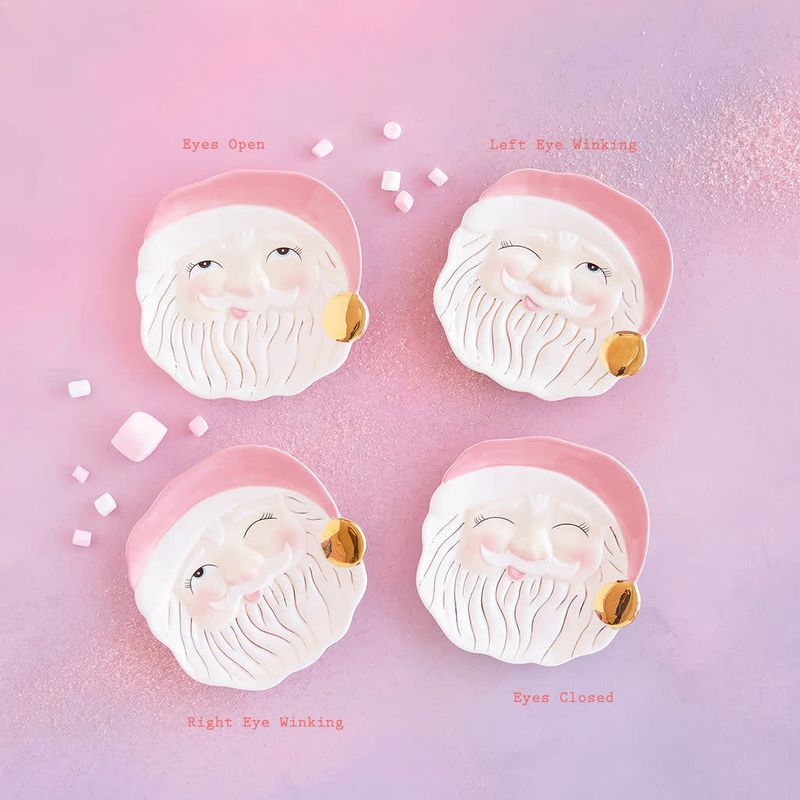 Papa Noel in Pink Cookie Plate