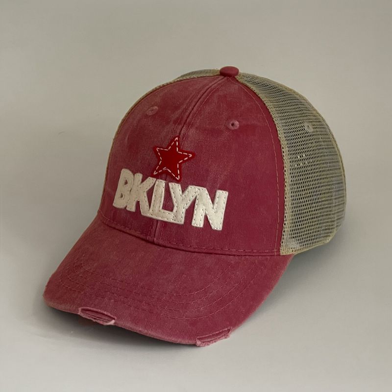 BKLYN Trucker Hat Distressed Pink