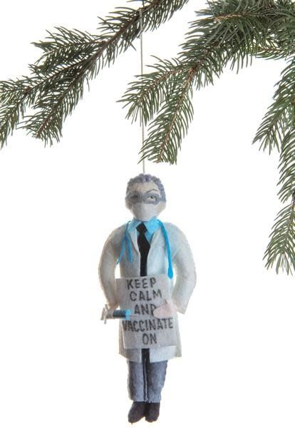 Dr. Fauci Masked Felt Ornament