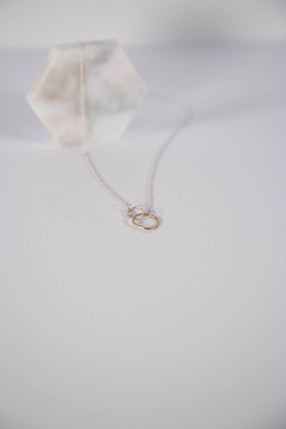 Lonewolf Tiny Unity Necklace 14K Gold Fill &amp; Silver 15&quot;