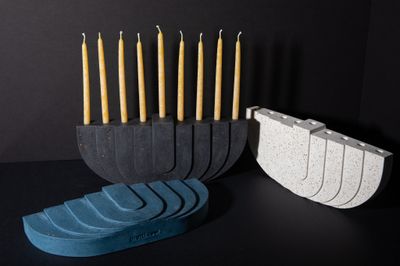 Pretti Cool Menorah Cobalt Terrazzo