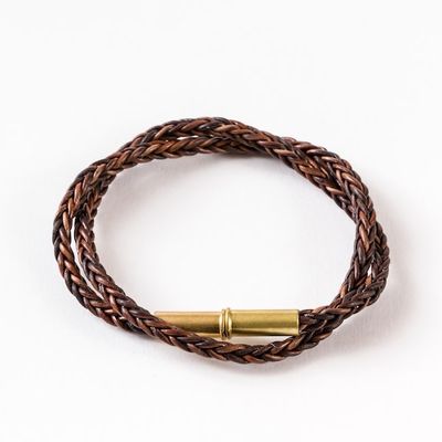 Tres Cuervos Flint Braided Bracelet Brown L