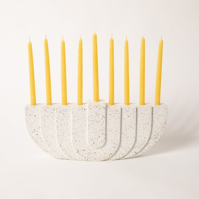 Pretti Cool Menorah White Terrazzo