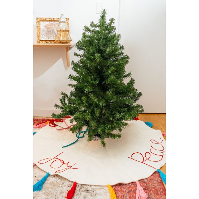 Global Good Partners Felt &#39;Peace, Joy, Love&#39; Tree Skirt