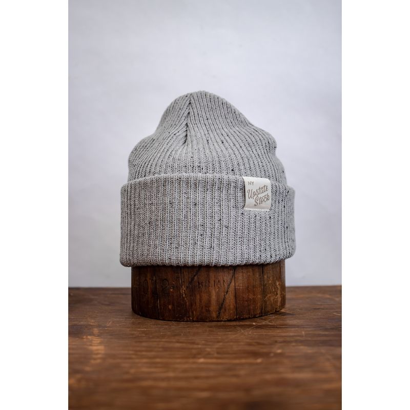 Upstate Stock Super Fine Upcycled Cotton Watch Cap Grey Fleck