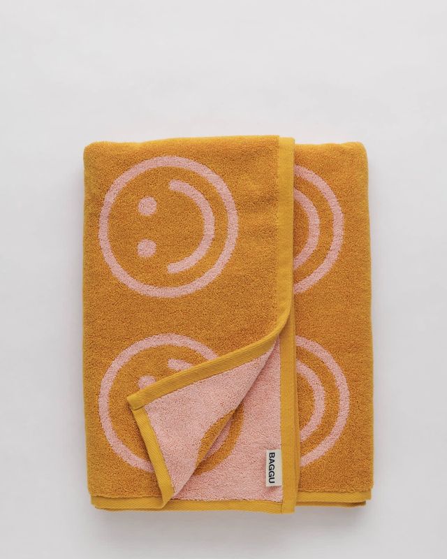 Baggu Bath Towel Marigold Peach Happy