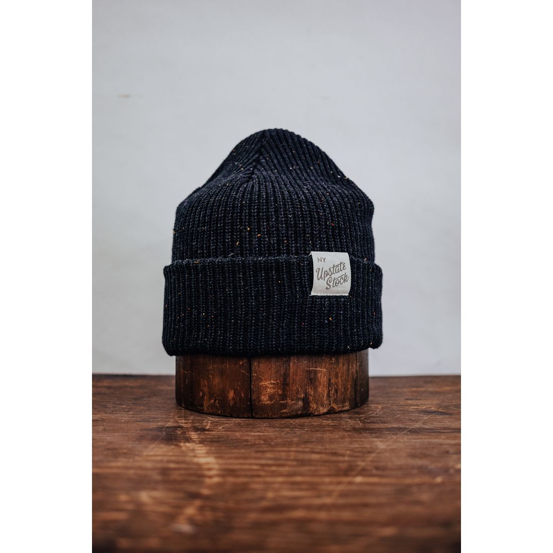 Upstate Stock Super Fine Upcycled Cotton Watch Cap Blackout