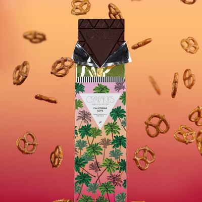 California Love Dark Salted Pretzel Chocolate Bar