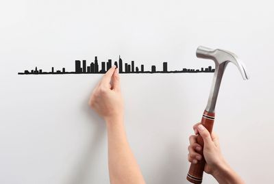 The Line NYC - 49.25&quot; XL City Skyline Silhouette (from Jersey City)