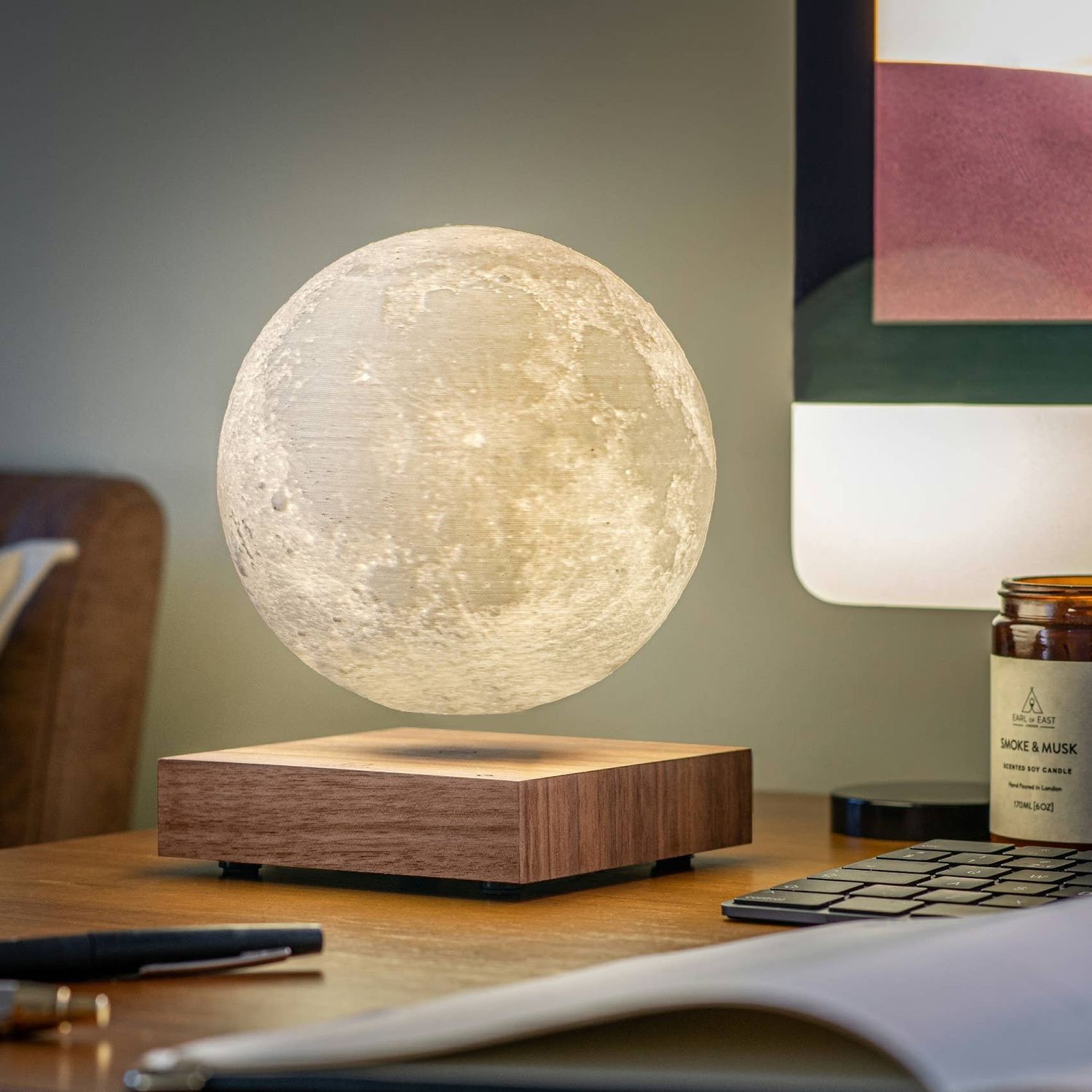 Gingko Smart Moon Lamp Walnut