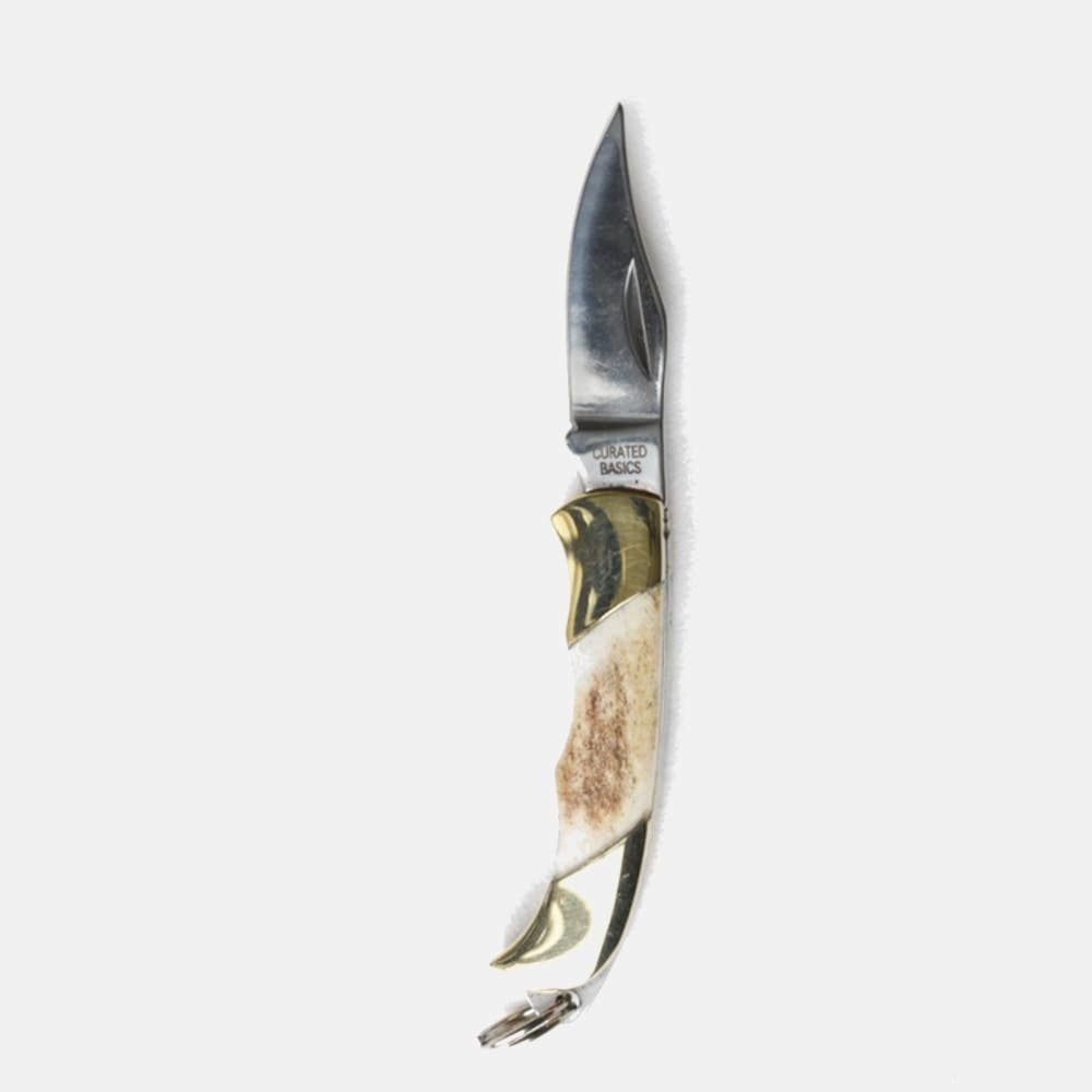 Curated Basics Mini Inlay Folding Knife  Antler