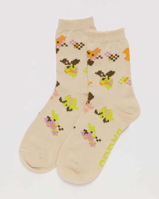 Baggu Crew Socks Tapestry Floral