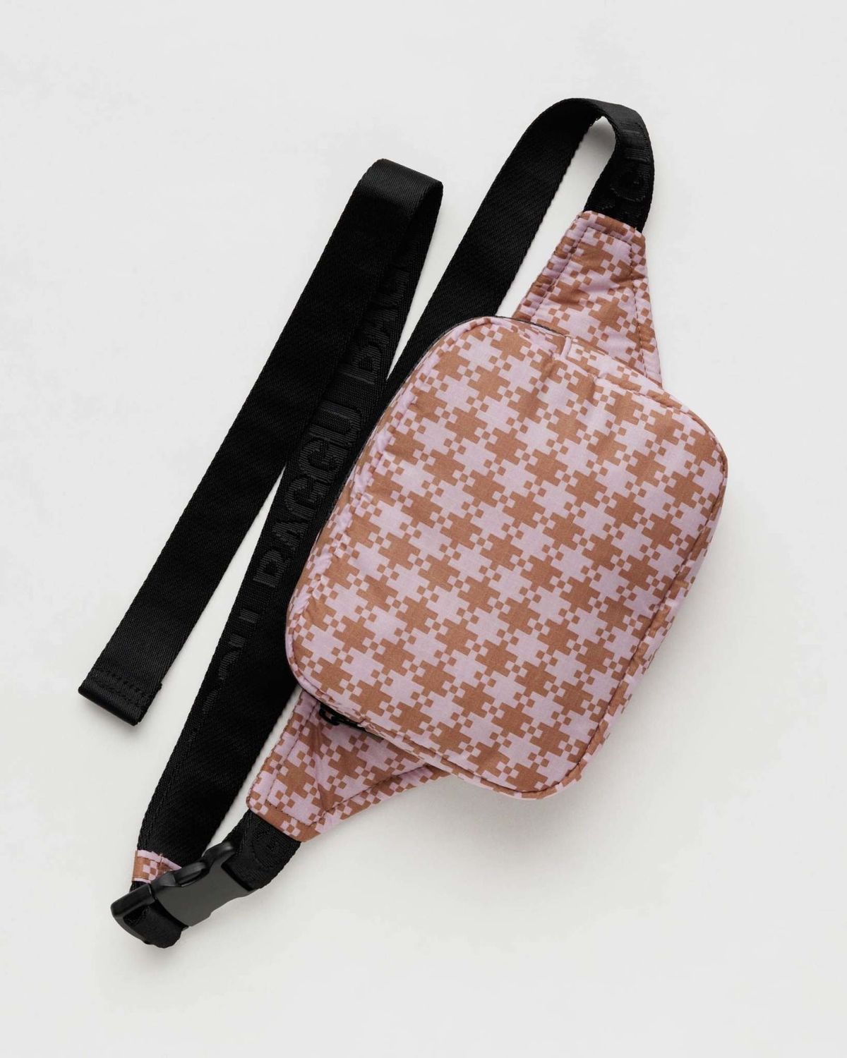 Baggu Puffy Fanny Pack Rose Pixel Gingham