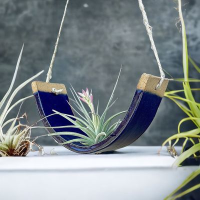 Mudpuppy Hanging Planter Navy Blue Large