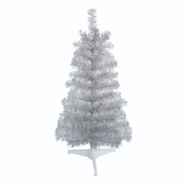 Silver Tinsel Mini Tree 36&quot;