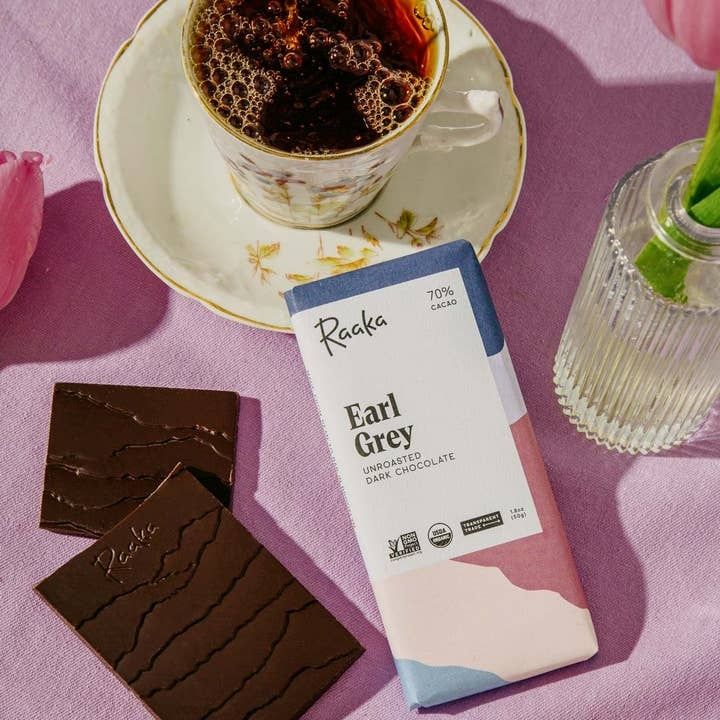 Raaka Chocolate Bar 68% Earl Grey Tea- Limited Batch