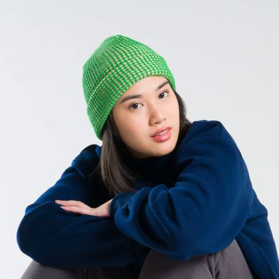 Verloop Simple Grid Beanie Kelly Green