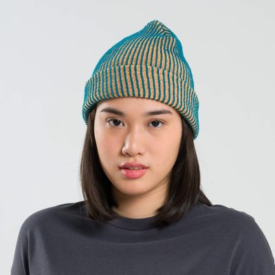 Verloop Simple Rib Beanie Teal Peach