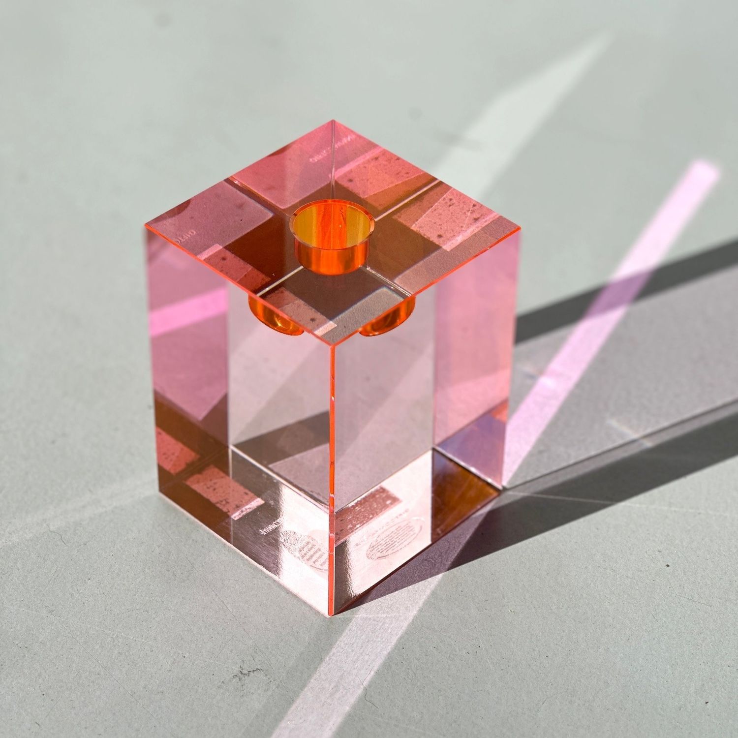 Pink Stories Candleholder Cube Xl Pink