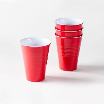 Picnic Melamine Cup Red 12oz Set 4