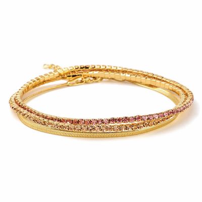 Sparkle &amp; Shine Bracelet Trio  Pink Gold
