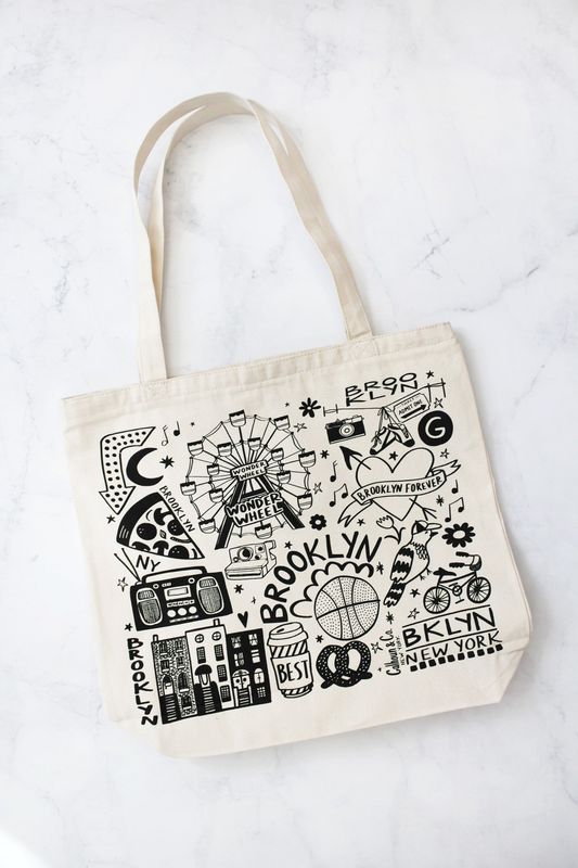 Calhoun &amp; Co. Brooklyn Canvas Tote Bag w/Zipper