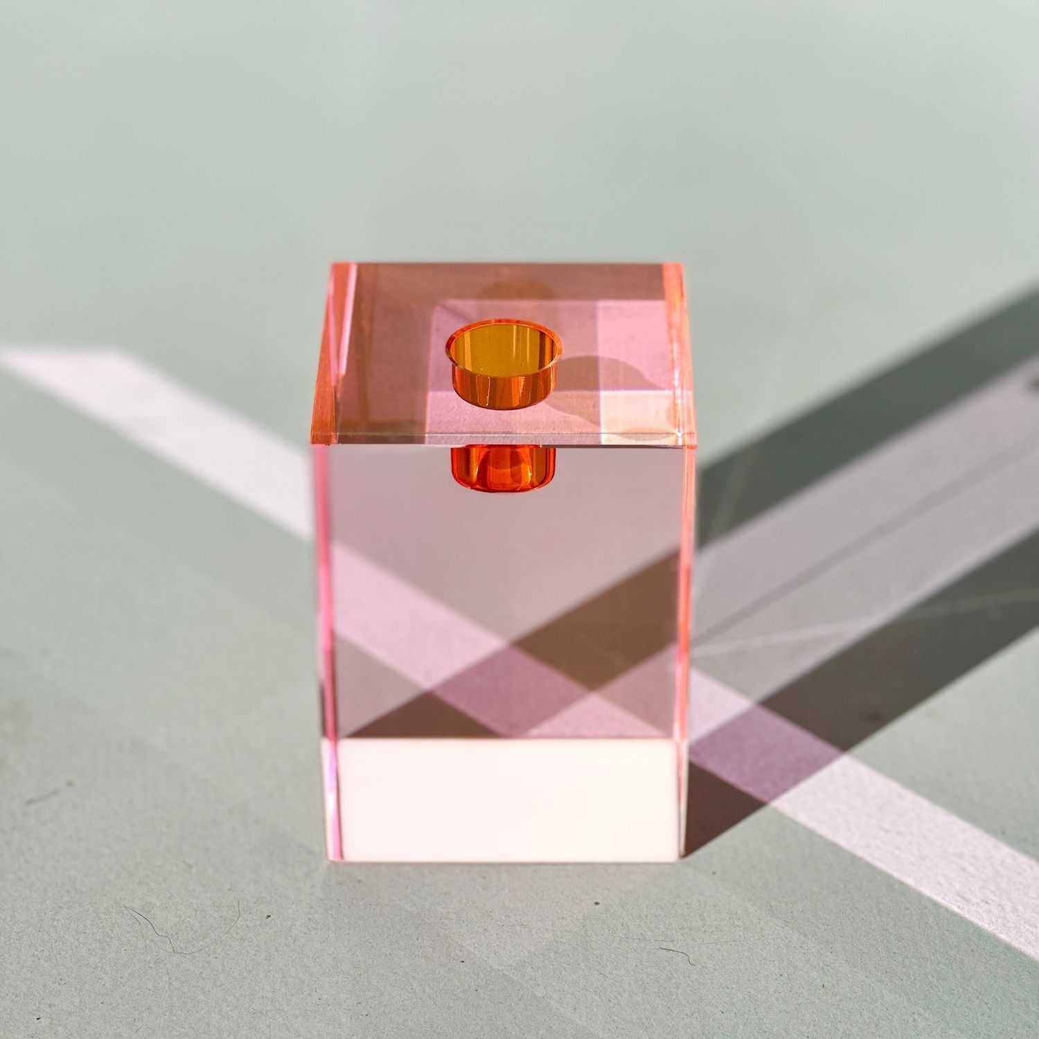 Pink Stories Candleholder Cube S Pink
