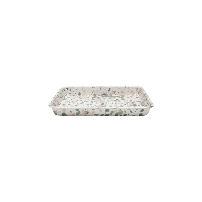 Crow Canyon Catalina Small Rectangle Tray Mint Hibiscus