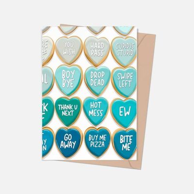 Heart Saying Cookies Anti-Valentine&#39;s Day Greeting Card