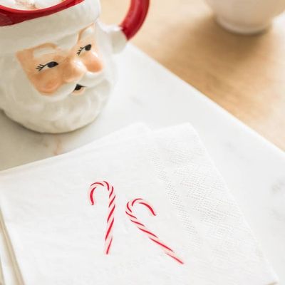 Cocktail Napkin, Candy Cane