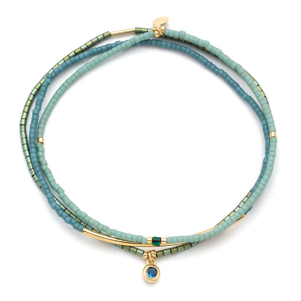 Scout Tonal Miyuki Bracelet Turquoise/Gold