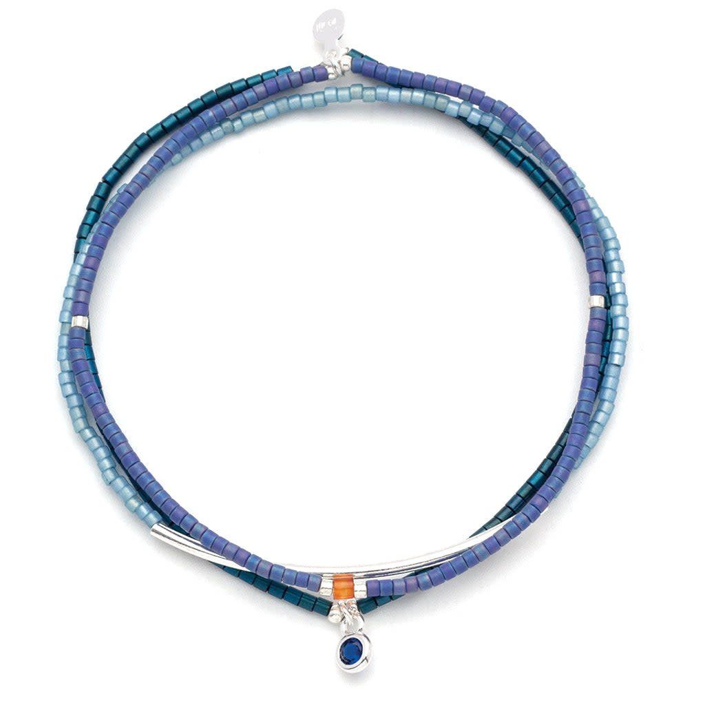 Scout Tonal Miyuki Bracelet Cobalt/Silver