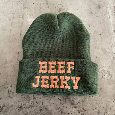 Silver Spider Beef Jerky Knit Beanie Hat