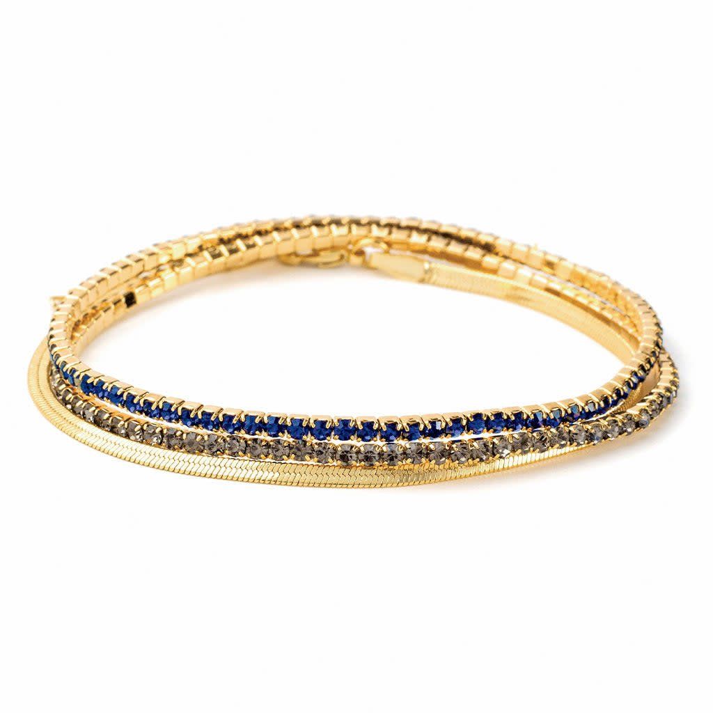 Sparkle &amp; Shine Bracelet Trio  Montana Blue/Gold