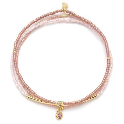 Scout Tonal Miyuki Bracelet Blush/Gold