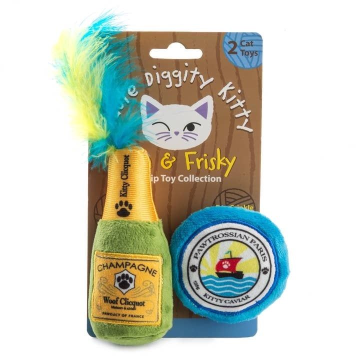 Kitty Clicquot Bottle &amp; Caviar Catnip Toys