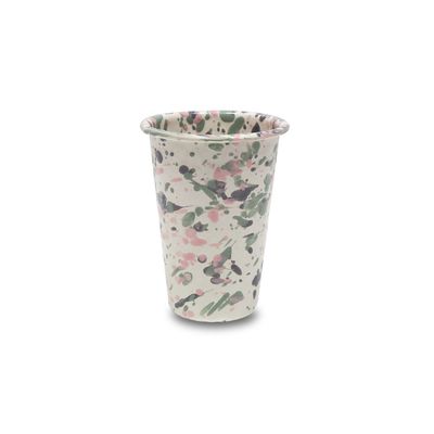 Crow Canyon Catalina Enamelware 14 oz Tumbler Mint Hibiscus