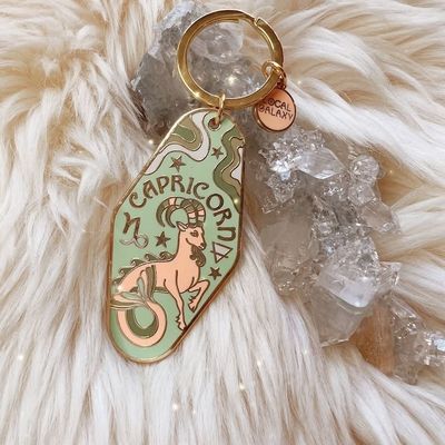 Zodiac Enamel Motel Keychain Capricorn