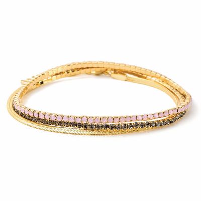 Sparkle &amp; Shine Bracelet Trio  Rose Water Opal/Gold