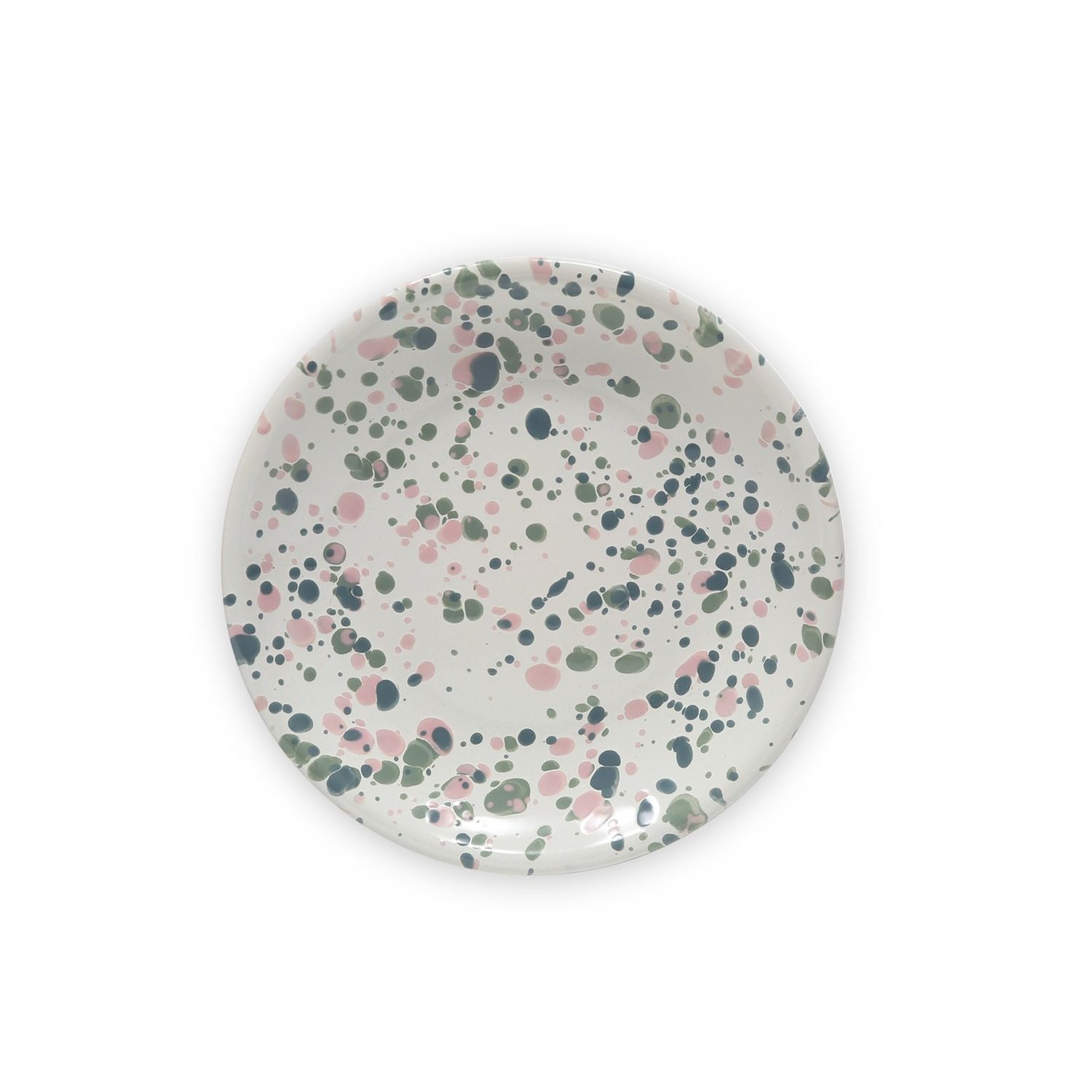 Crow Canyon Catalina Coupe Salad Plate Mint Hibiscus
