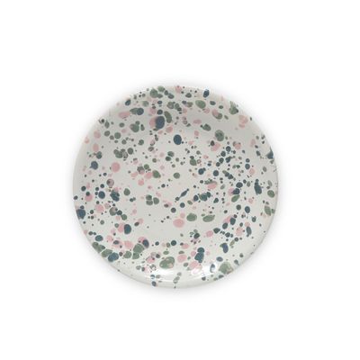 Crow Canyon Catalina Coupe Salad Plate Mint Hibiscus