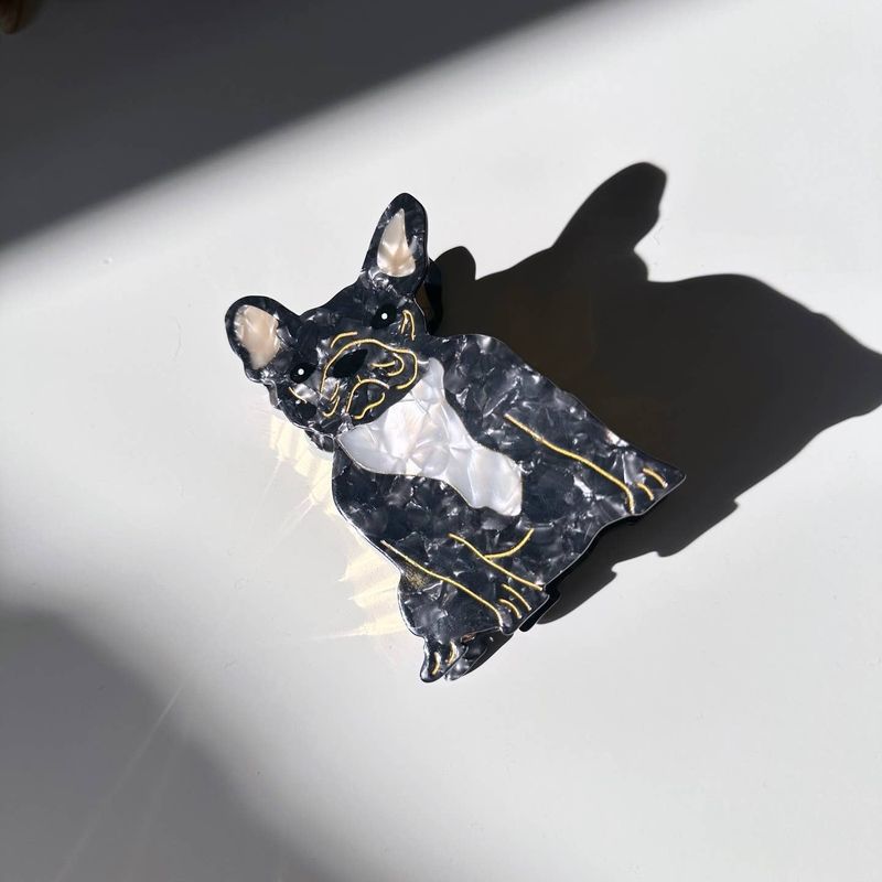 Solar Eclipse Frenchie Dog Black Hair Claw