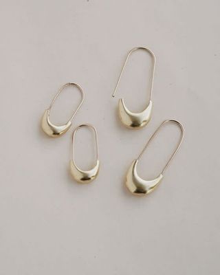 Safety Pin Earring Brass Small