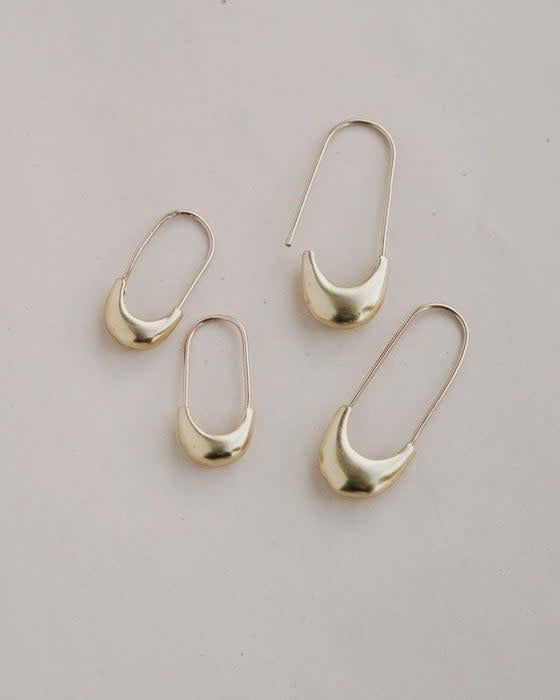 Safety Pin Earring Brass Small