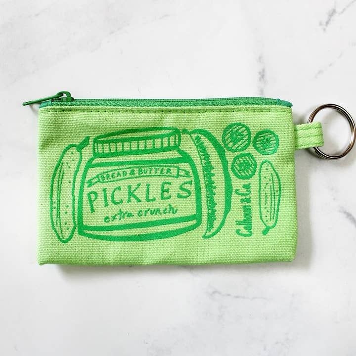 Pickle Zipper Card Pouch with Keyring