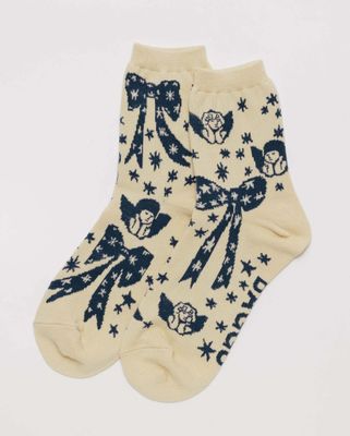Baggu Crew Socks Cherub Bows