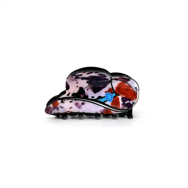 Rainbow Unicorn Cowboy Hat Western Hair Claw