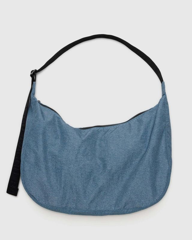 Baggu Large 37.5&quot; Nylon Crescent Bag Digital Denim